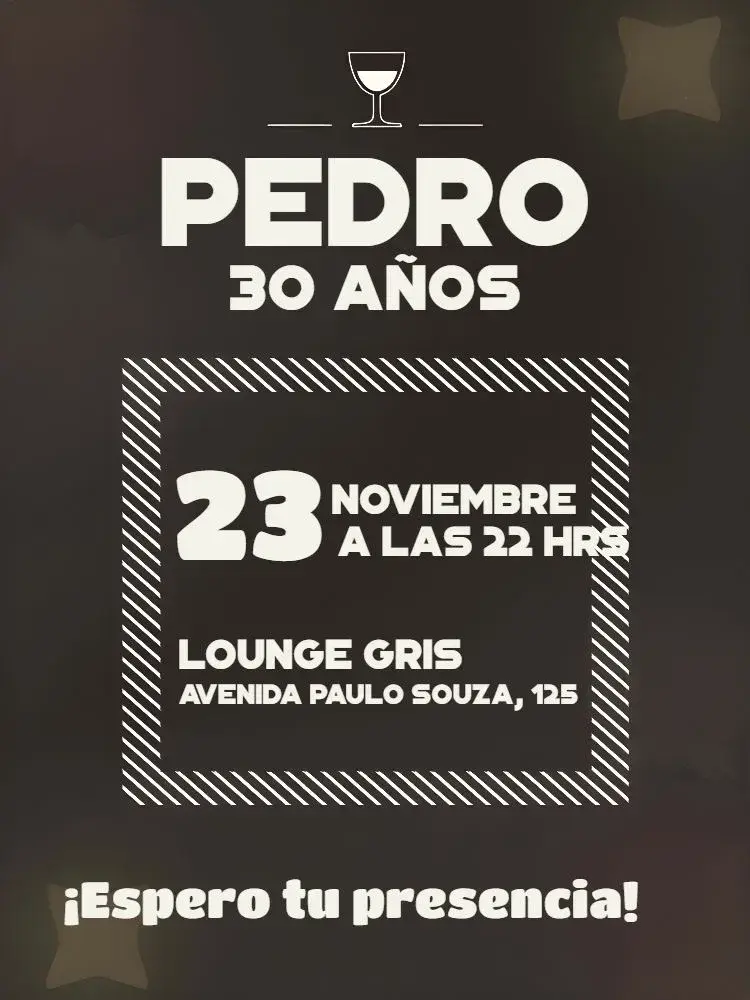Invitación Drink Blanco editable y personalizable