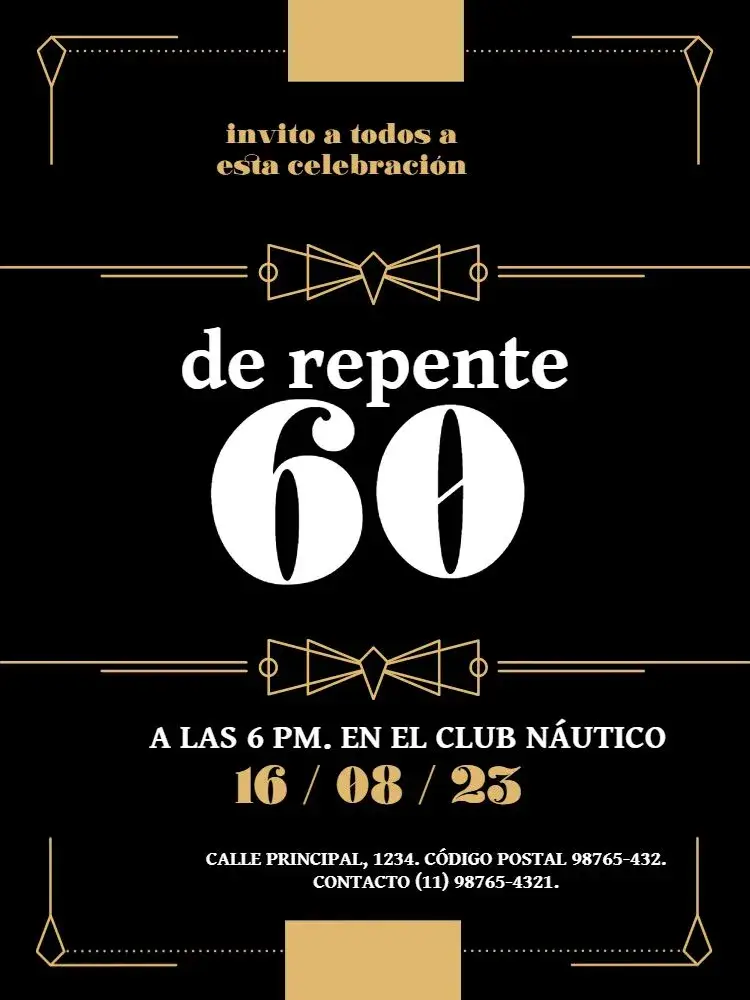 Invitación Repente 60 Clásico Celebración