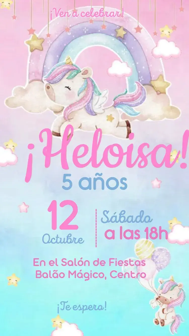 Invitación Unicornio