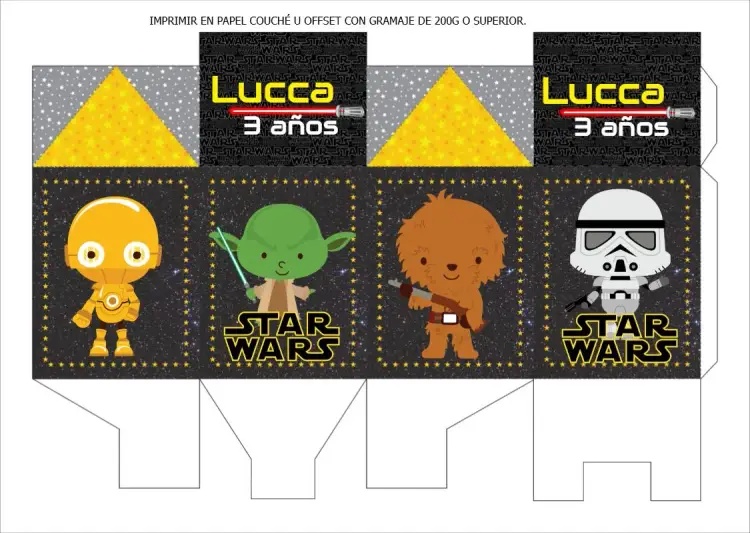 Invitación Caixa Milk Stars Wars Personajes