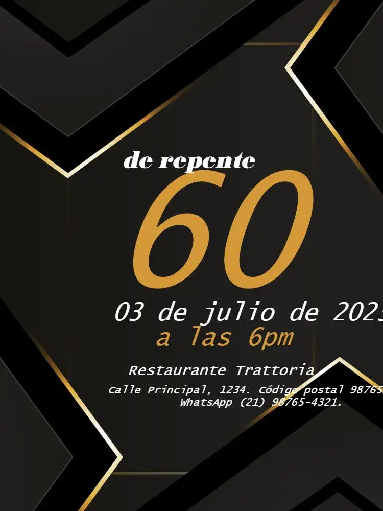 Invitación Repente 60 Elegante Geométrico
