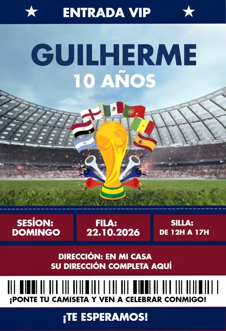 Invitación Copa del mundo 2026 13