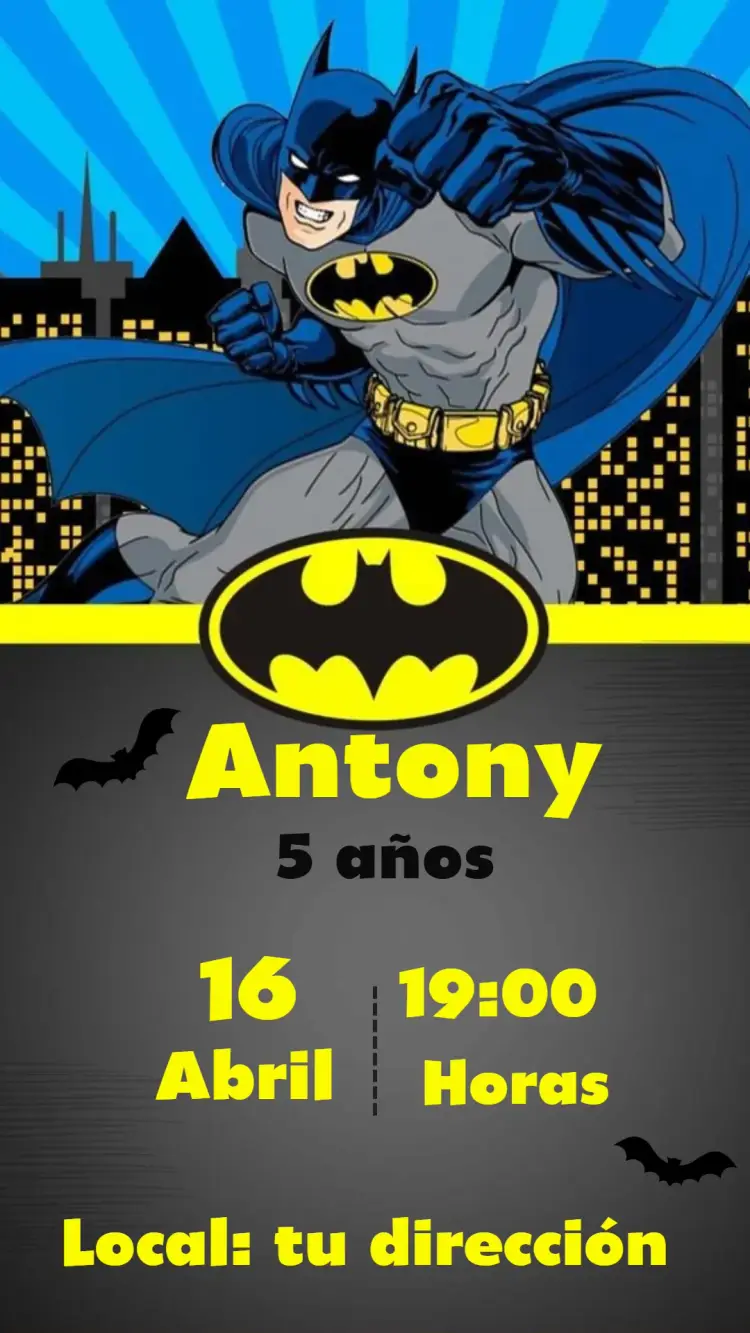 Invitación infantil - BATMAN