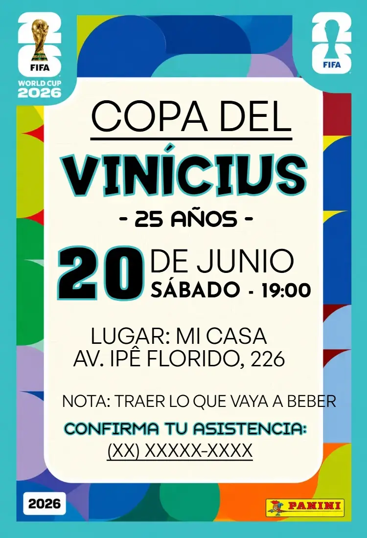 Invitación digital Copa del Mundo Fifa 2026
