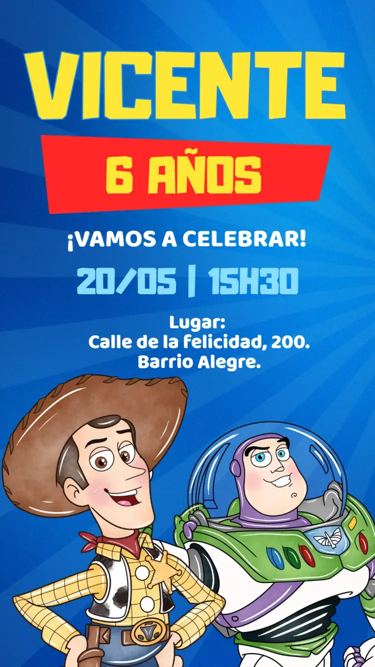 Invitación digital Toy Story