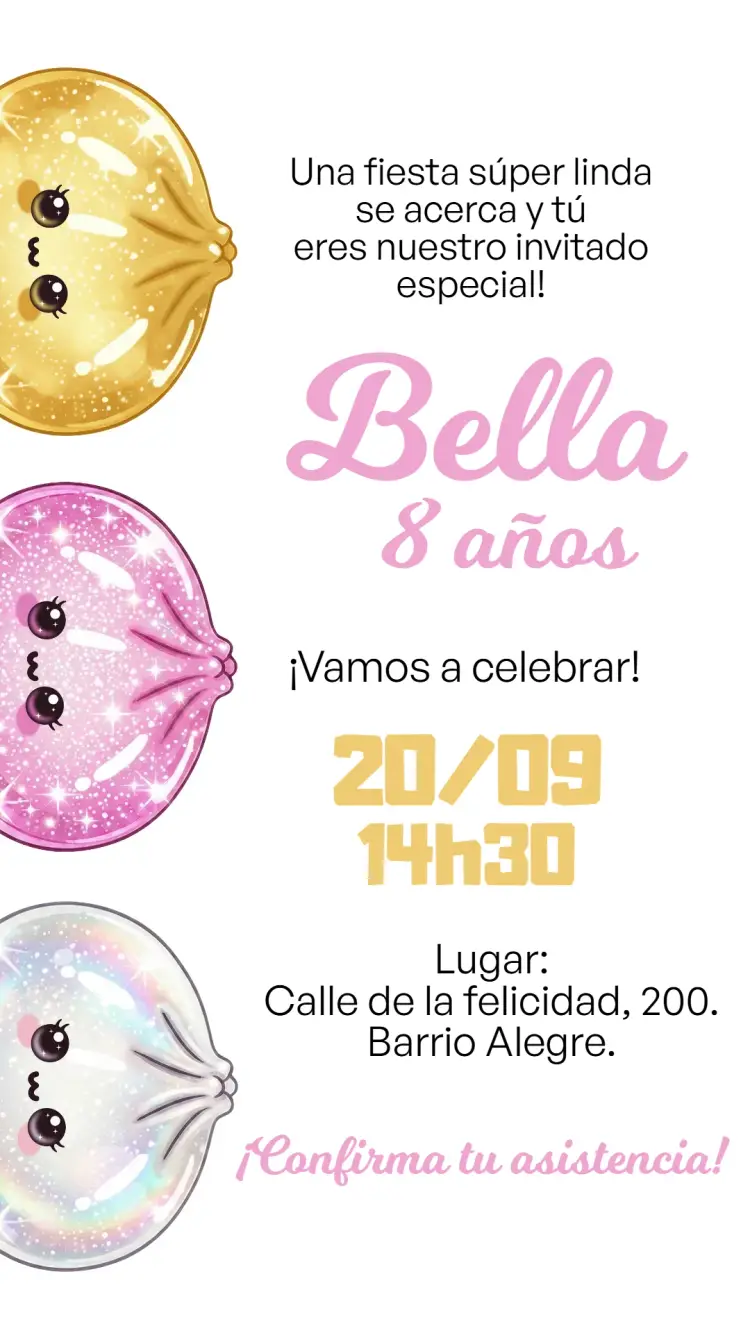 Invitación digital Squishy dumpling