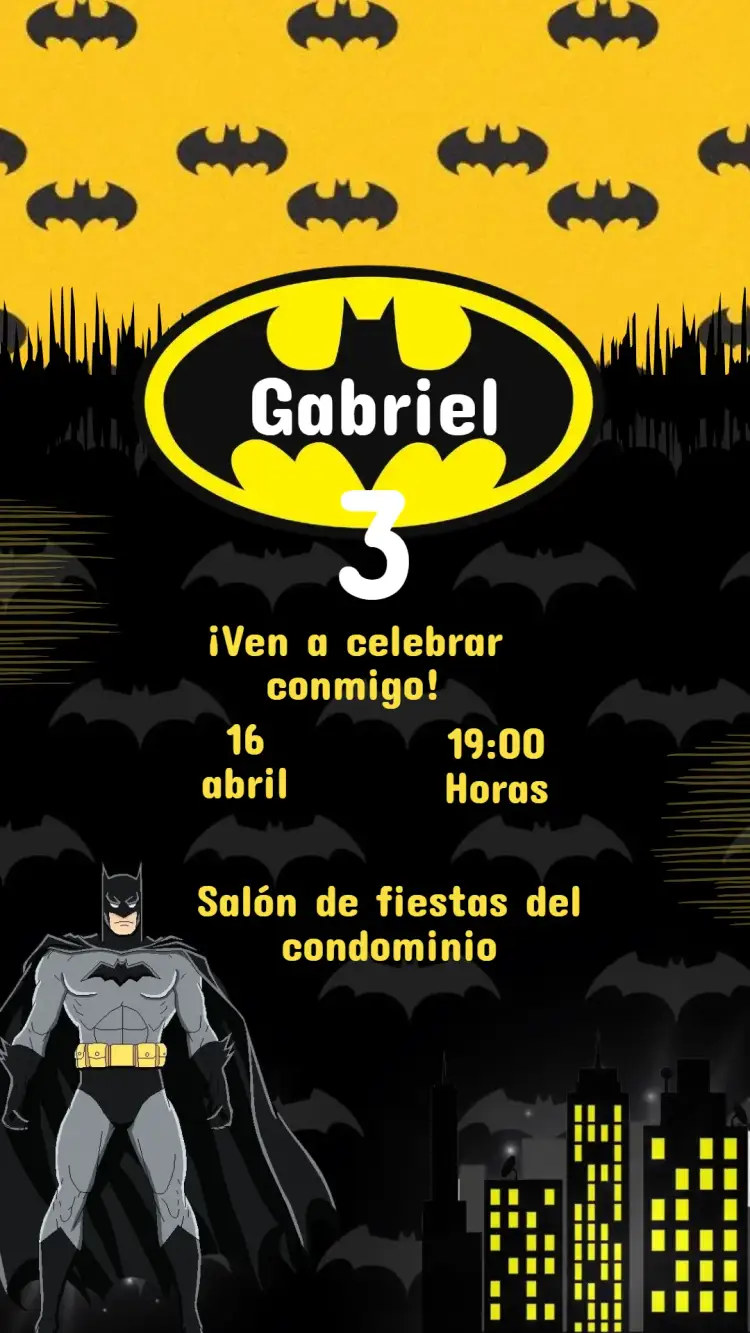Invitación Cumpleaños Infantil Batman - Fiesta Tema Héroe – Cree momentos inolvidables con la Invitación Cumpleaños…