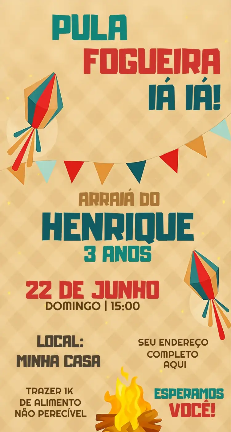 Invitación Fiesta Junina San Juan - Cumpleaños Divertido