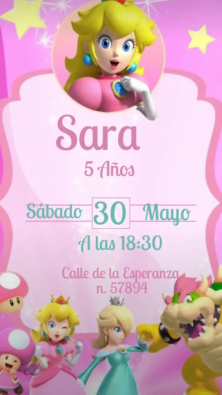 Invitación Princesa Peach