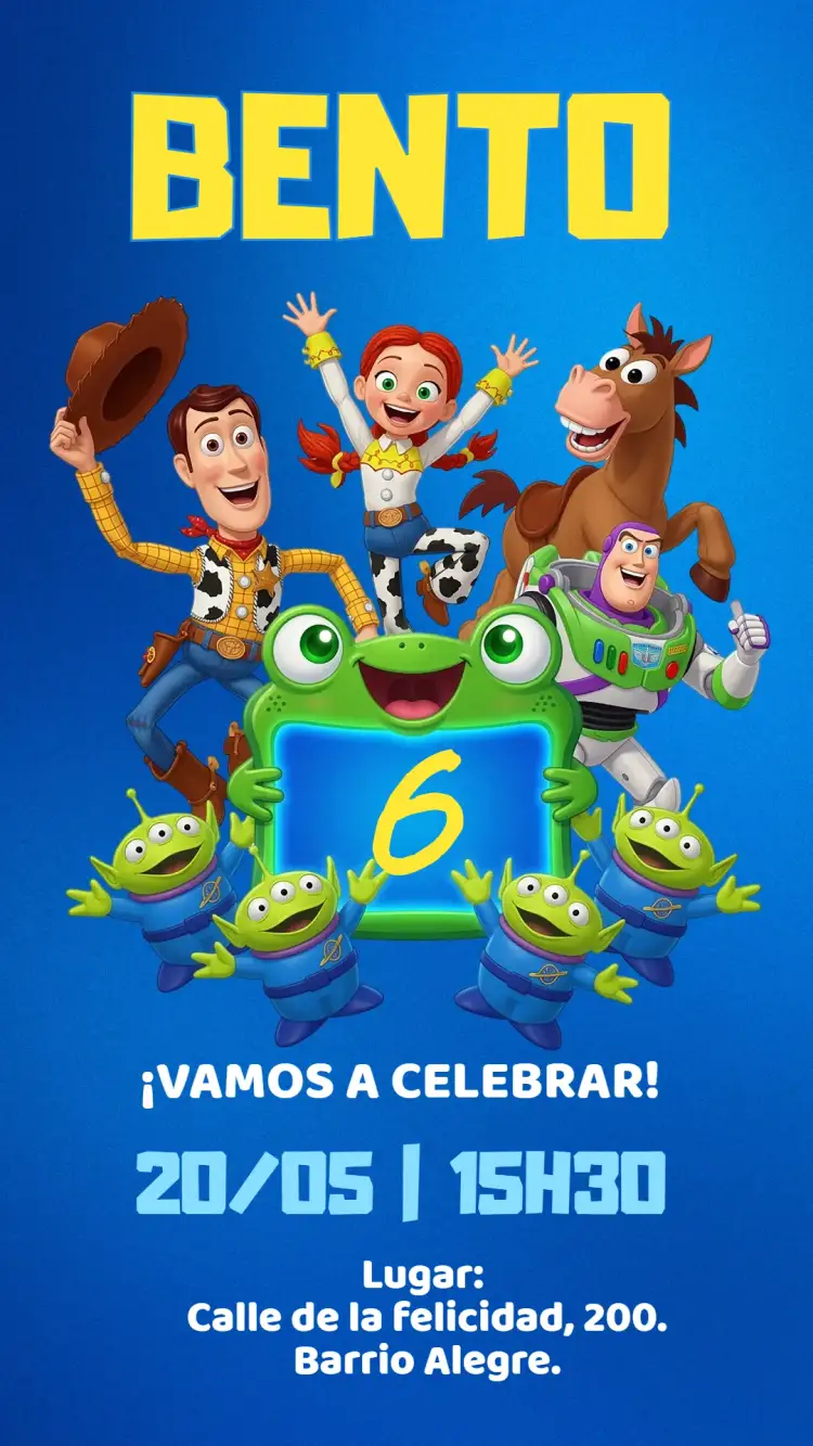 Invitación digital Toy Story 5 - Cumpleaños Infantil