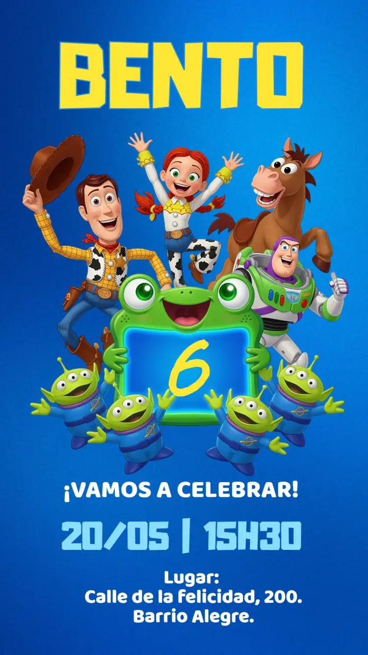 Invitación digital Toy Story 5