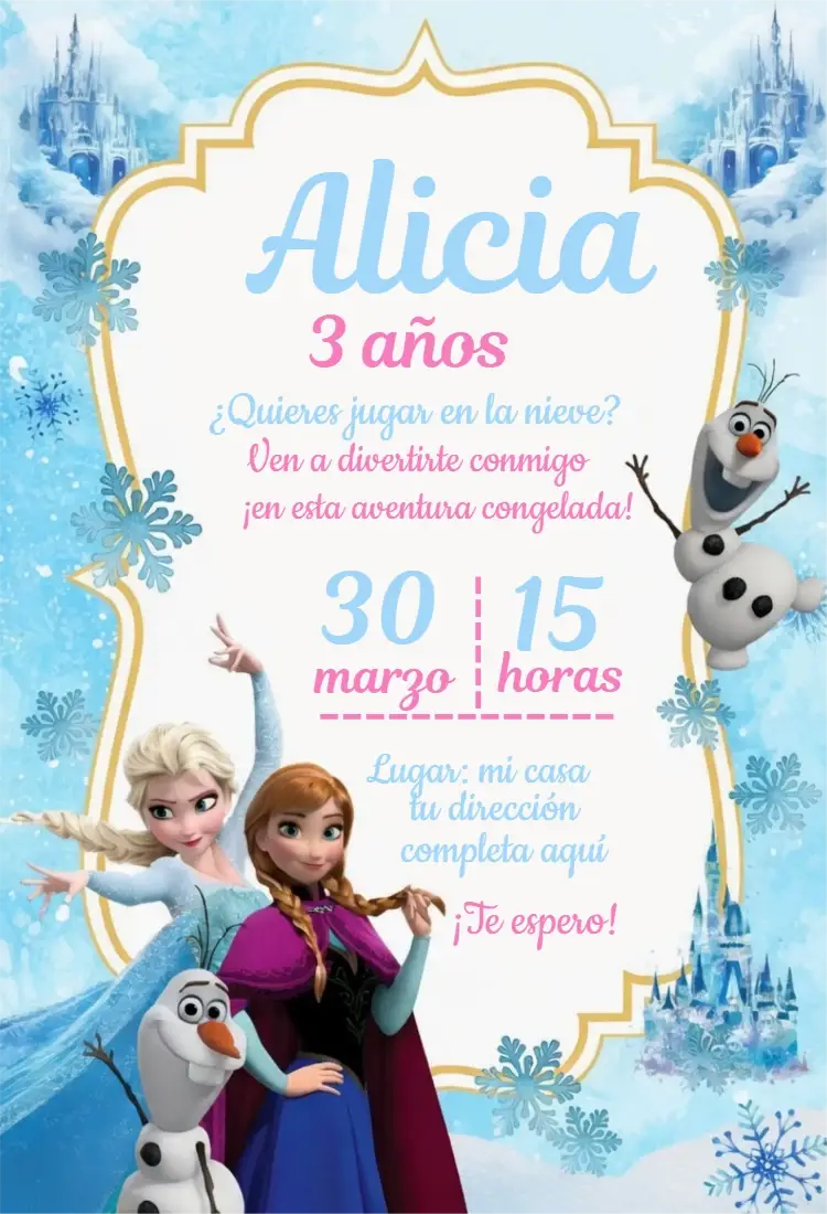 Invitación Frozen