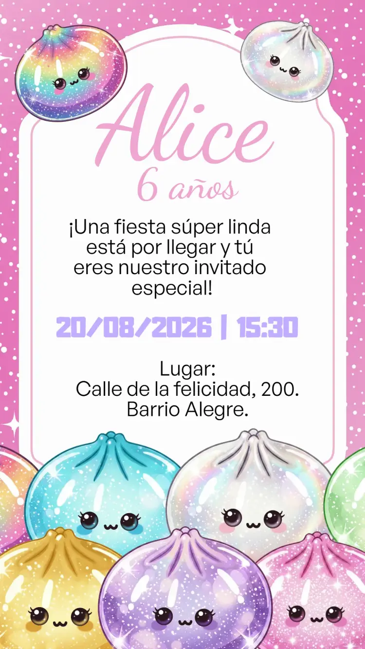 Invitación digital Squishy dumpling