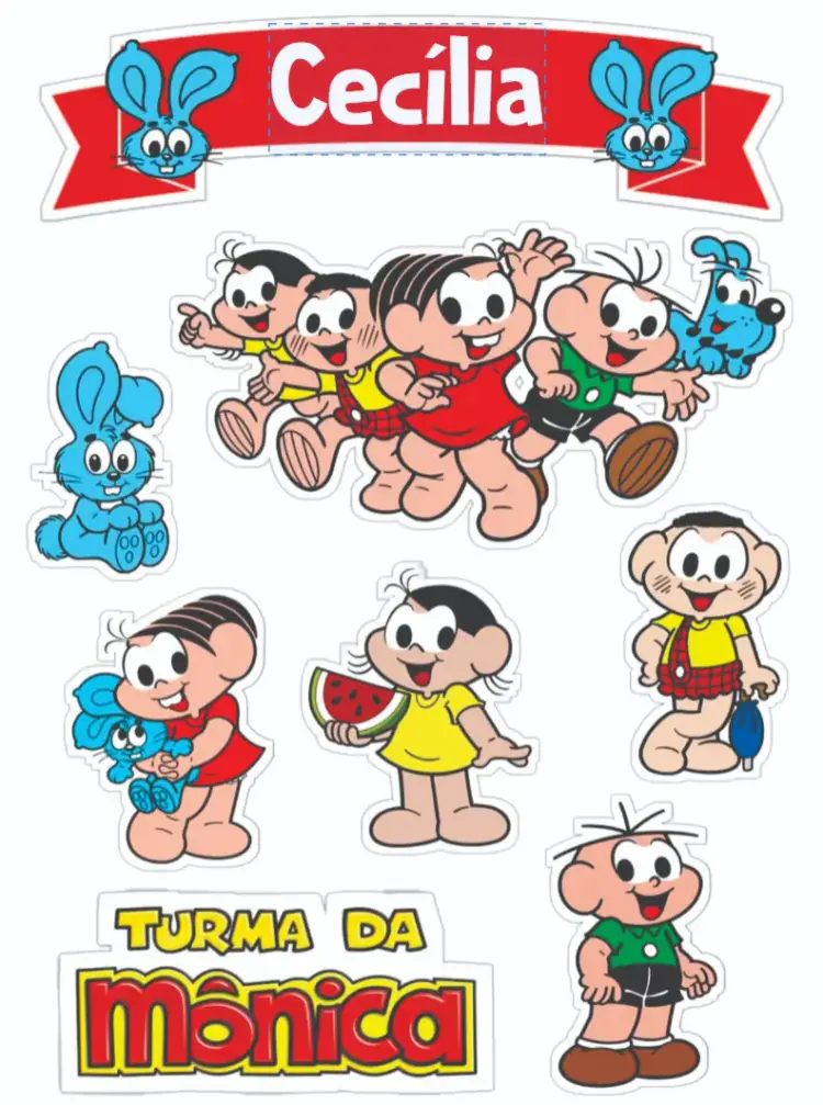 Invitación Turma de Mónica editable y personalizable