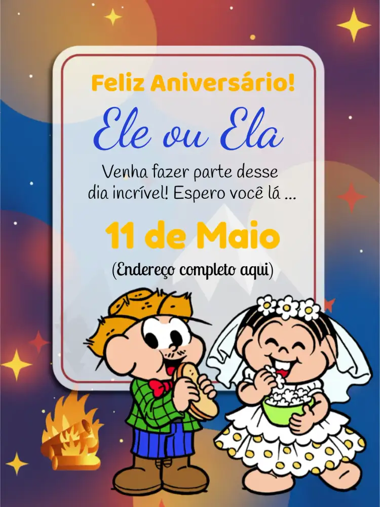 Convite Turma Da Mônica Baixar – tema Aniversário Infantil colorido, lúdico, divertido, infantil, moderno
