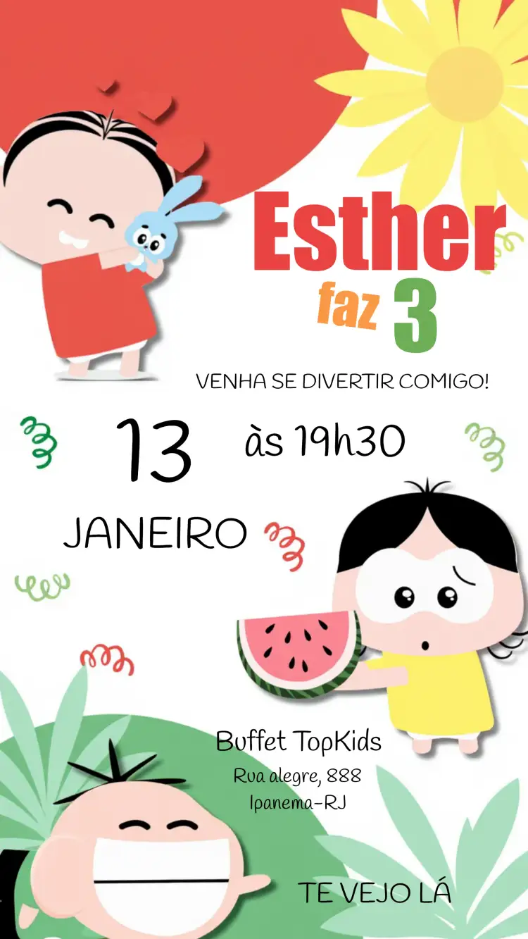 Convite Turma Da Monica Toy Mônica – tema Aniversário Infantil colorido, divertido, infantil, animado, ilustrações da Turma da Mônica, brincalhão