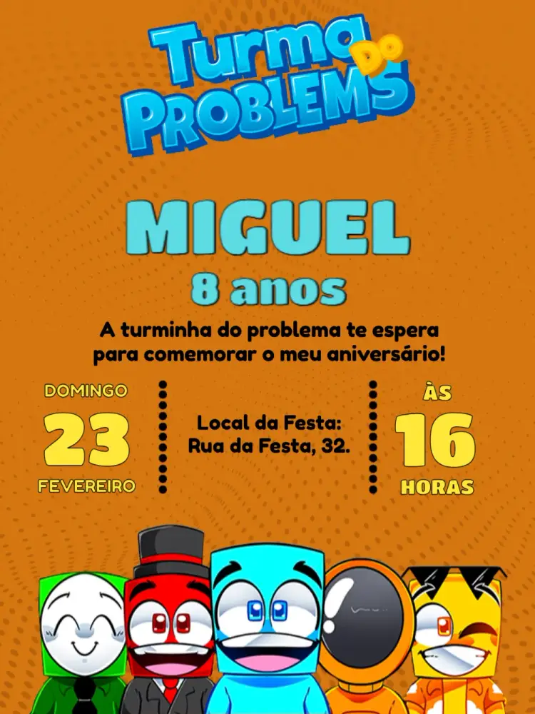 Convite Turma Da Problema Youtube
