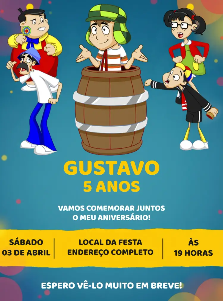 Convite Turma Do Chaves Amarelo