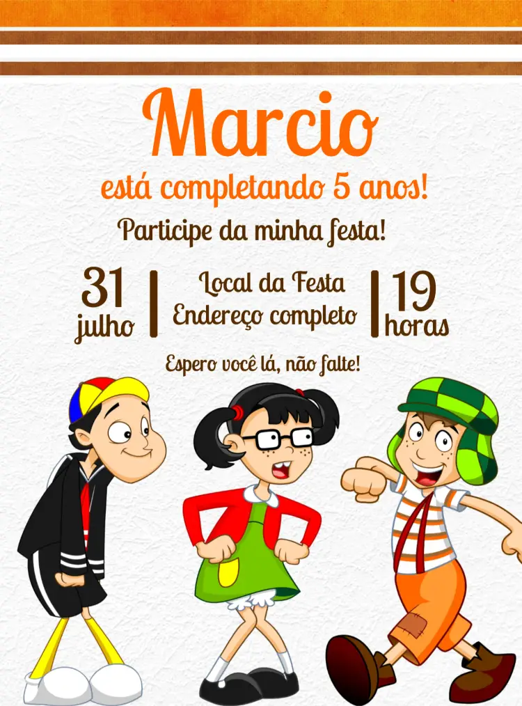 Convite Turma Do Chaves Kiko