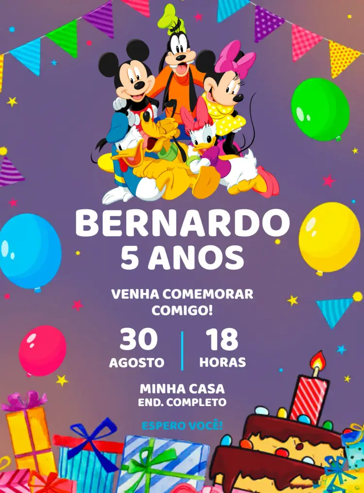 Convite Turma Do Mickey