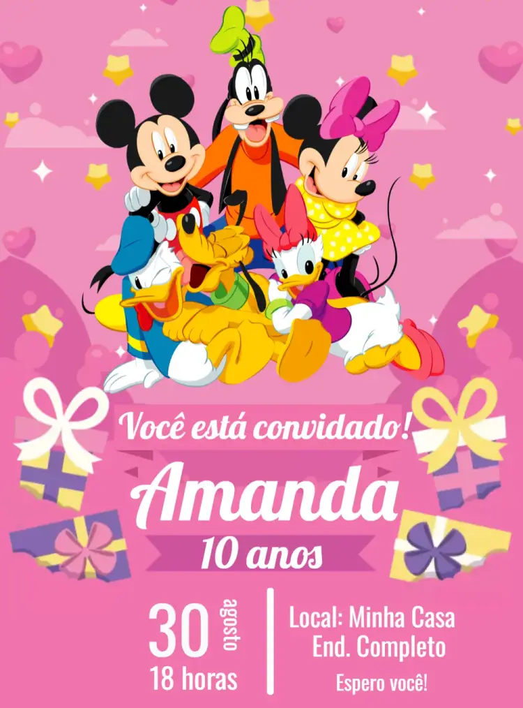 Convite Turma Do Mickey Fazer