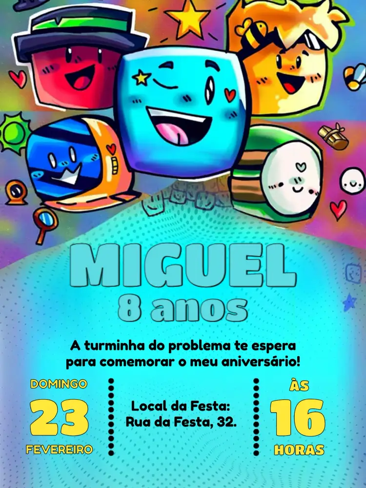 Convite Turma Do Problems Menina