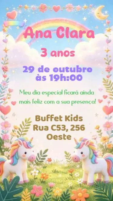 Convite Unicórnio