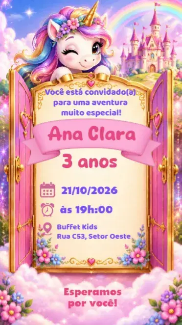 Convite Unicórnio