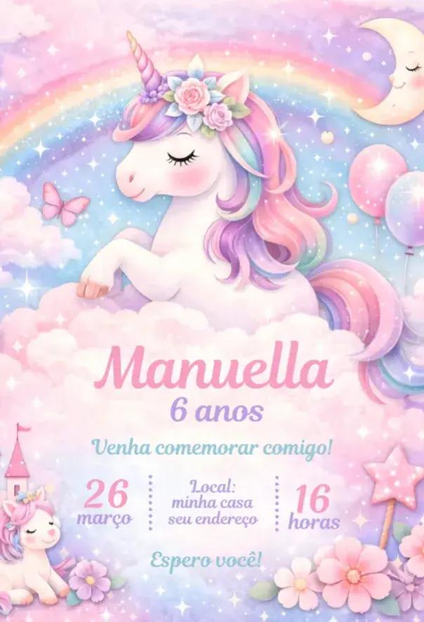 Convite Unicórnio 2