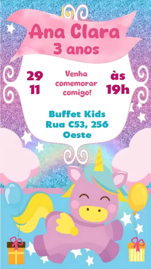 Convite Unicórnio