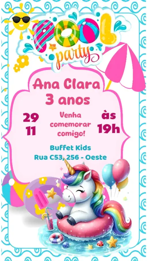 Convite Unicórnio