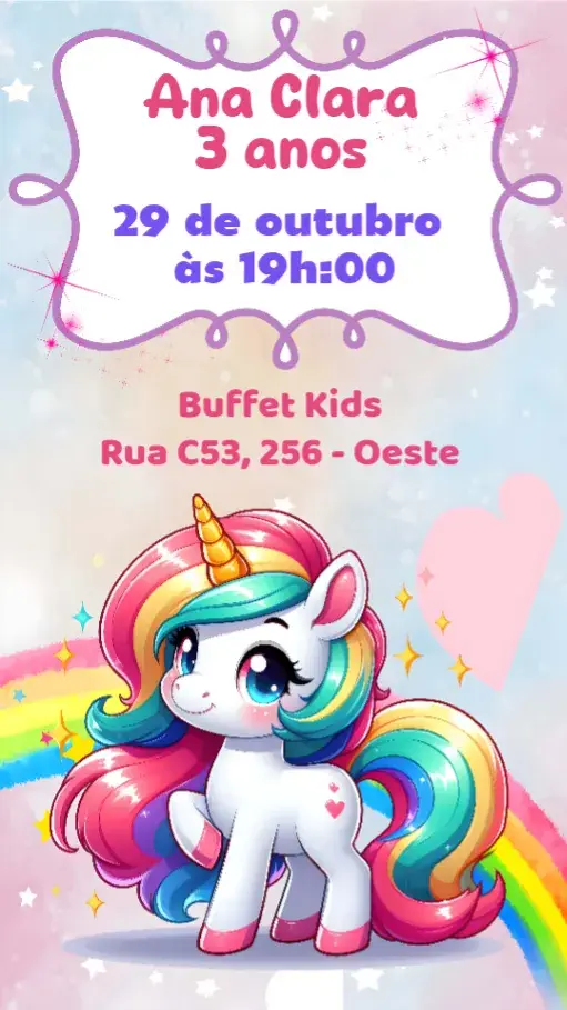 Convite Unicórnio