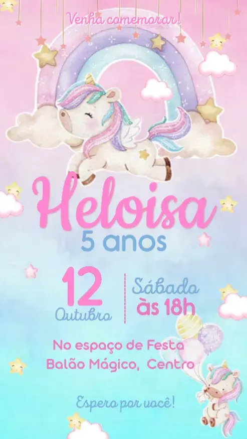 Convite Unicórnio