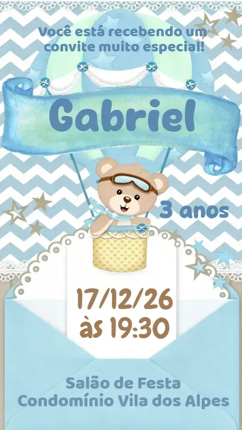 Convite Ursinho Baloeiro