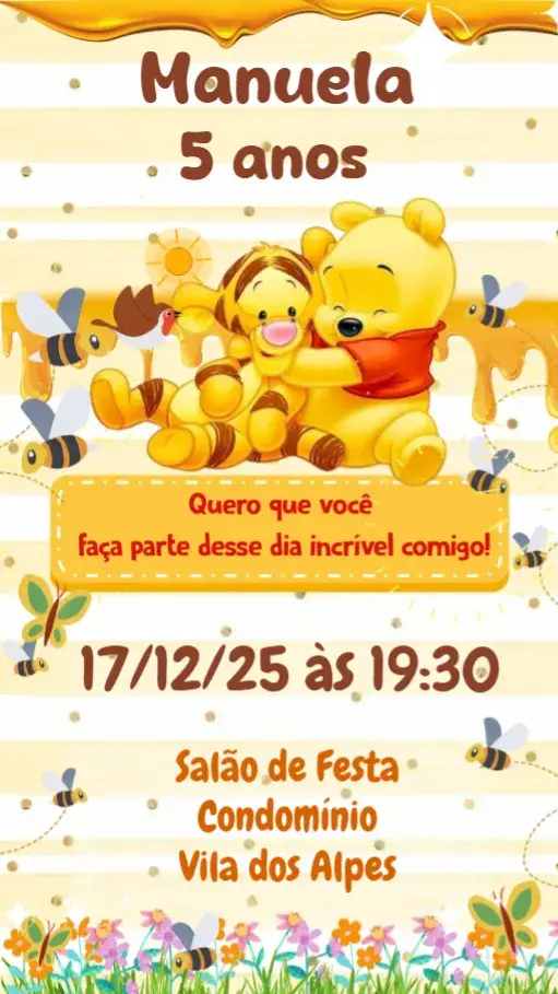 Convite Ursinho Pooh