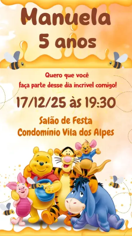 Convite Ursinho Pooh