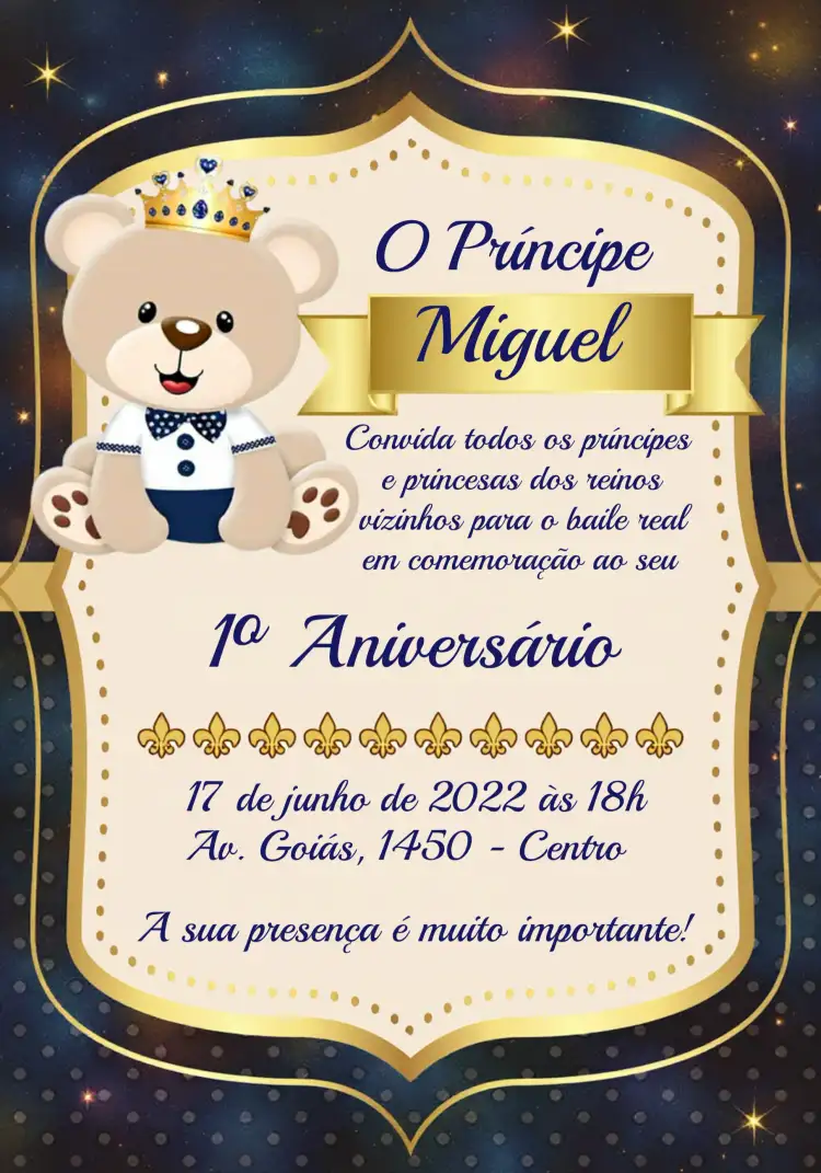 Ursinho Príncipe Dourado