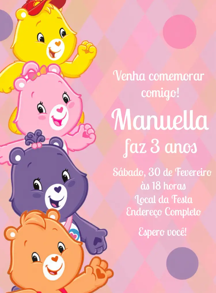 Convite Ursinhos Carinhosos