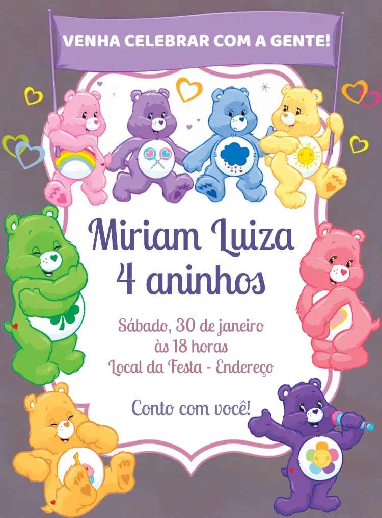 Convite Ursinhos Carinhosos