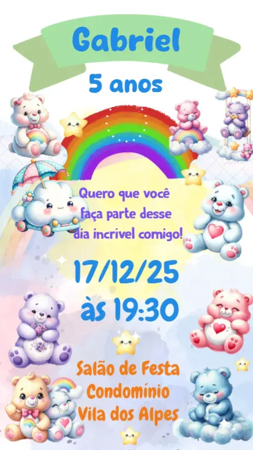 Convite Ursinhos Carinhosos
