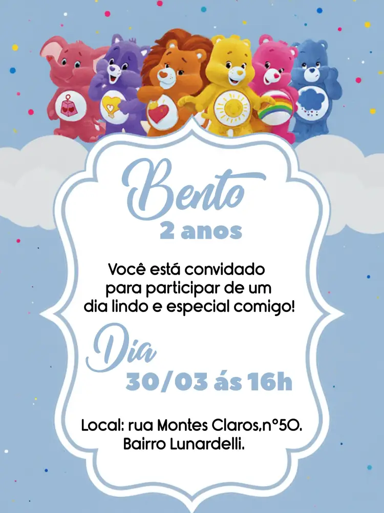 Convite Ursinhos Carinhosos Amor