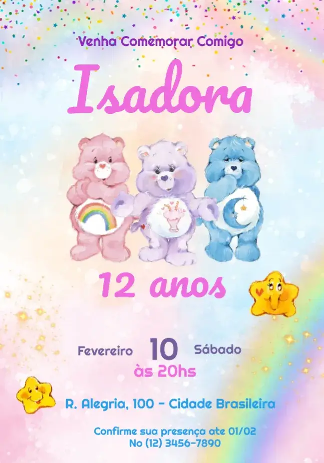 Convite Ursinhos Carinhosos Bears