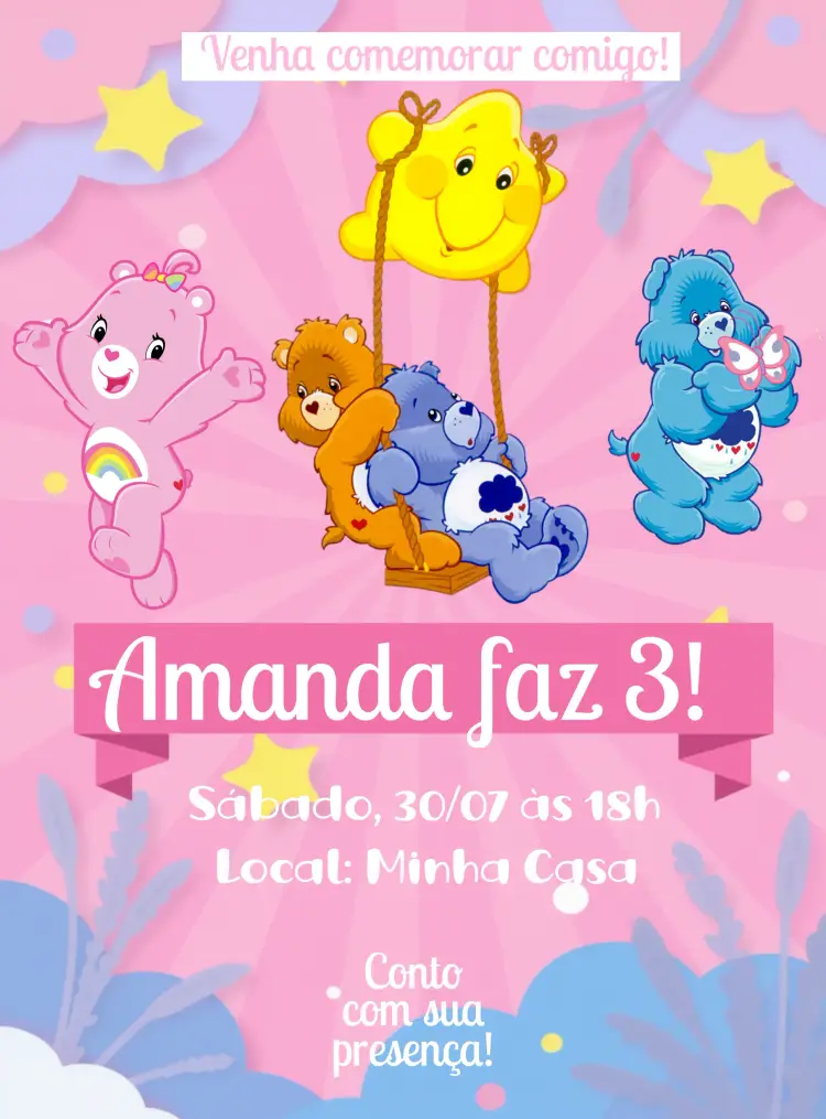 Convite Ursinhos Carinhosos Fazer