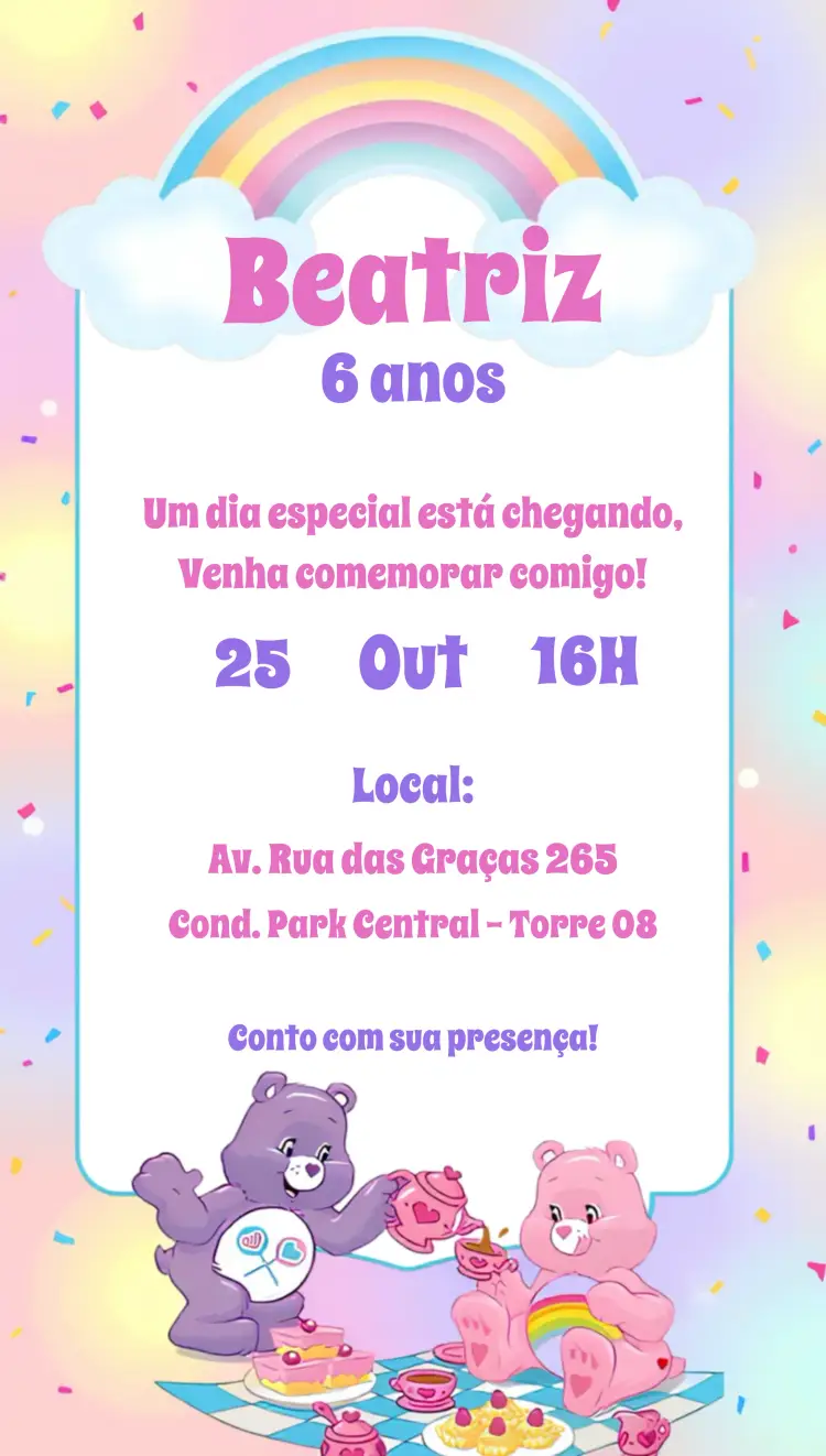 Convite Ursinhos Carinhosos Festa