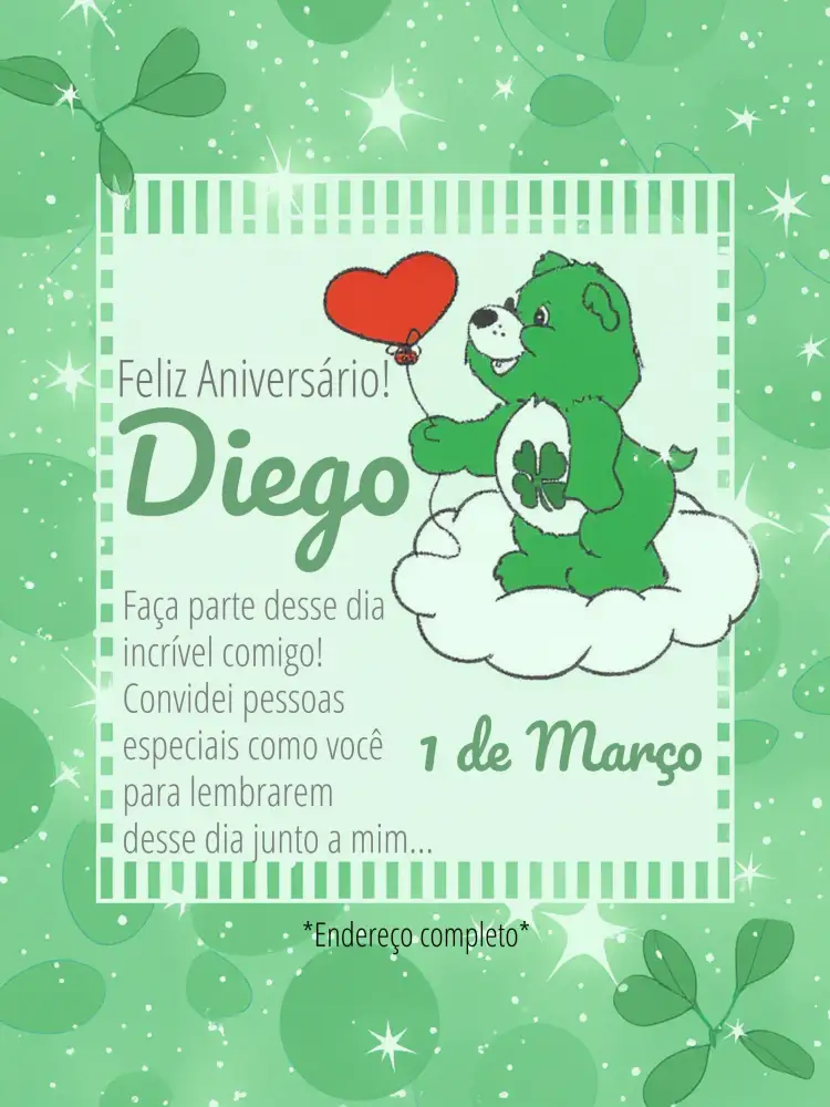 Convite Ursinhos Carinhosos Online – tema Aniversário Infantil colorido, lúdico, infantil, suave, divertido