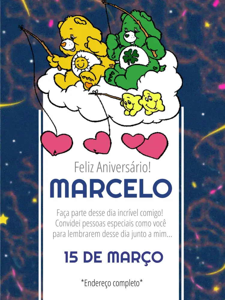 Convite Ursinhos Carinhosos Rosa