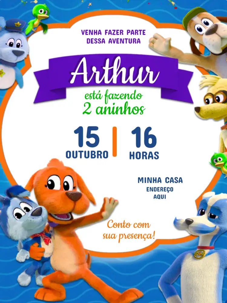 Convite Vai Cachorro Laraanja