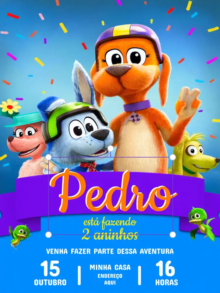 Convite Vai Cachorro Vaicachoro – tema Mais pesquisados colorido, divertido, animais, moderno, infantil, temático