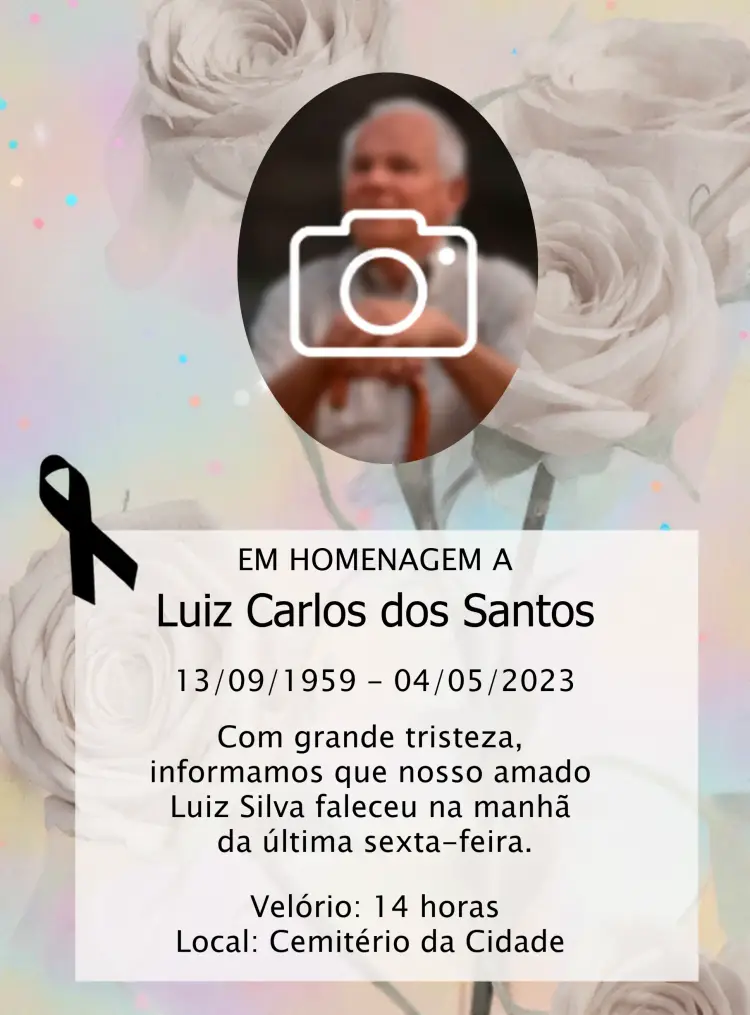Convite Velório Com Foto Enterro