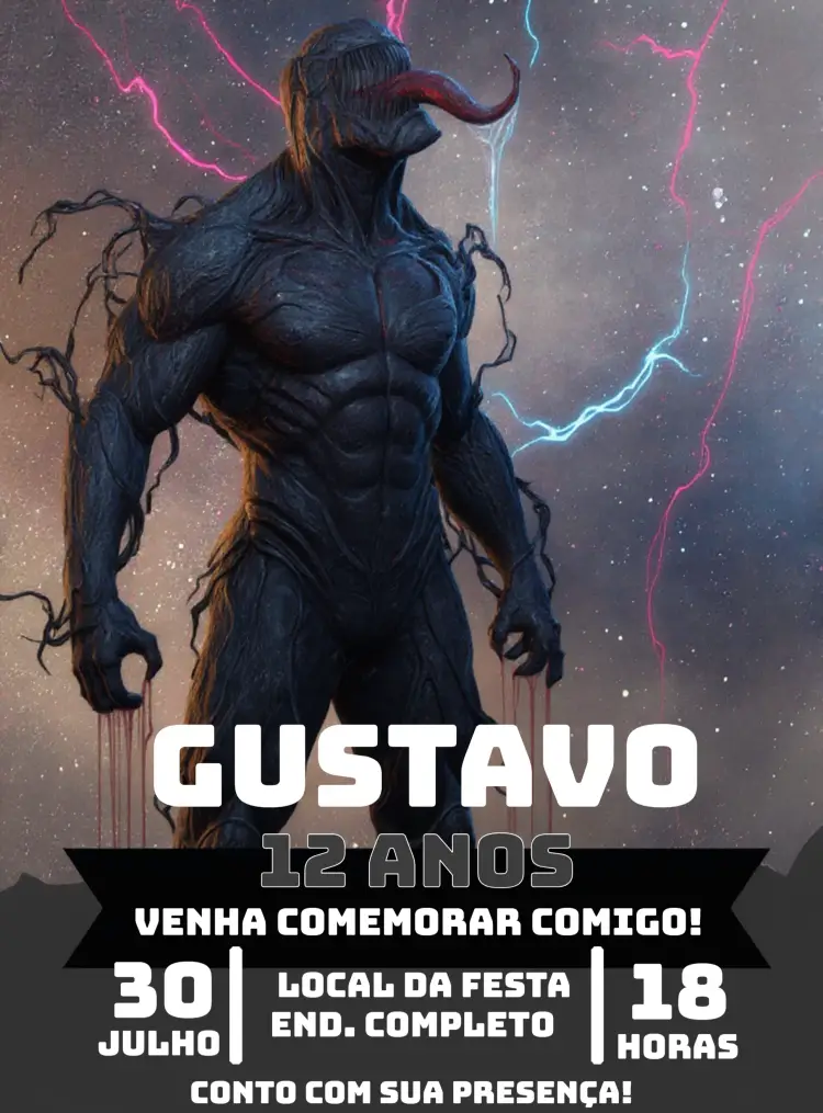 Convite Venom Sombrio